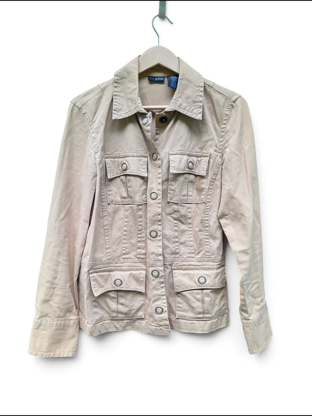 a.n.a Tan Utility Jean Jacket - Button-Front Pocket Detail